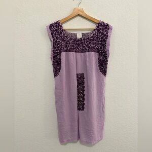 J.Marie Lilac Embroidered Dress Oaxaca Dress Purple Floral Size Medium